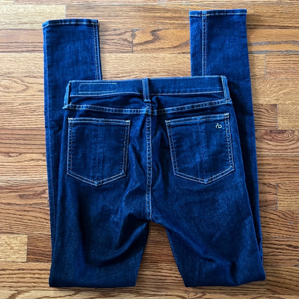 Rag & Bone Dark Wash 10" High Rise Skinny Jeans